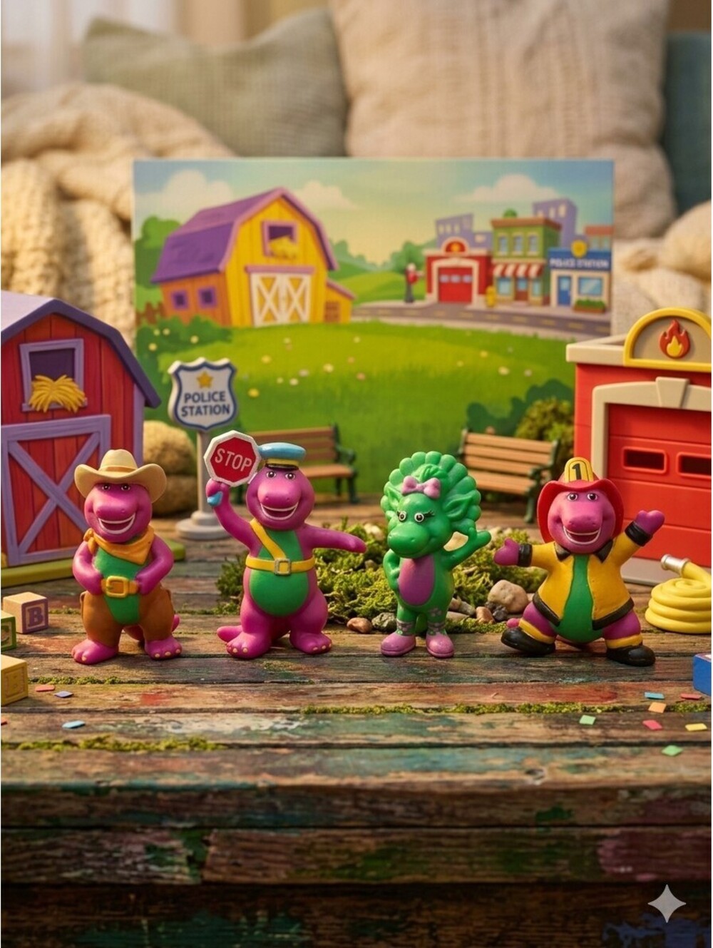 Barney Purple Dinosaur Lyons Party Favors PVC Loose Figures Cake Topper Set 93